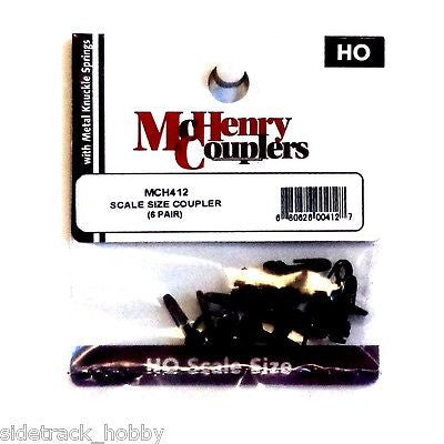 HO Scale McHenry 412 Scale Size Knuckle Spring Coupler (6pr)