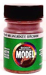 Badger Model Flex 16-45 MILW Milwaukee Road Brown 1 oz Acrylic Paint Bottle