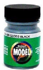 Badger Model Flex 16-106 Gloss Black 1 oz Acrylic Paint Bottle