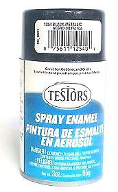 Testors 1254 Metallic Black 3 oz Enamel Spray Can