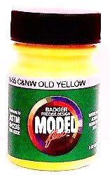 Badger Model Flex 16-55 C&NW Chicago Northwestern Old Yellow 1 oz Acrylic Paint Bottle