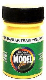 Badger Model Flex 16-168 Trailer Train Yellow 1 oz Acrylic Paint Bottle