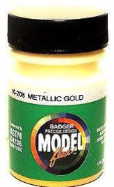 Badger Model Flex 16-208 Metallic Gold 1 oz Acrylic Paint Bottle