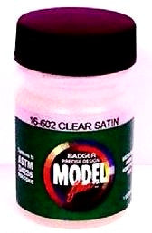 Badger Model Flex 16-602 Clear Satin Overcoat 1 oz Acrylic Paint Bottle
