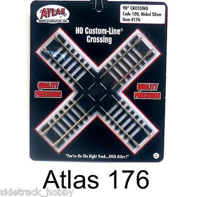 HO Scale Atlas 176 Code 100 90-Degree Custom Line Crossing