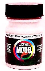 Badger Model Flex 16-39 Southern Pacific Lettering Gray 1oz Acrylic Paint Bottle