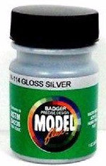 Badger Model Flex 16-114 Gloss Silver 1 oz Acrylic Paint Bottle