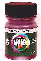 Badger Model Flex 16-22 PRR Pennsy Pennsylvania Maroon 1 oz Acrylic Paint Bottle
