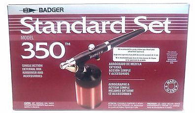 Badger 350-3 Single Action External Mix Airbrush Standard Set w/Propel