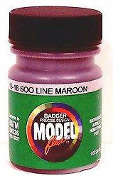 Badger Model Flex 16-18 Soo Line Maroon 1 oz Acrylic Paint Bottle