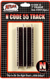 N Scale Atlas 2004 Code 55 3" Straight Track 6 pcs