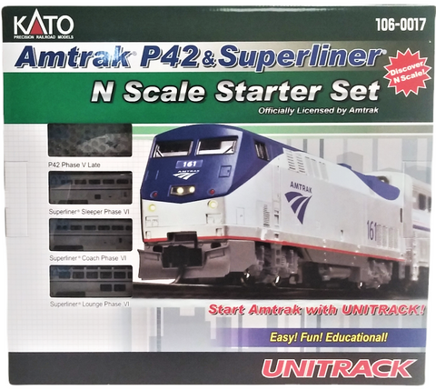 N Scale Kato 106-0017 Amtrak P42 Phase IVb Superliner Starter Train Set