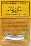 HO Scale Details West PL-206 Modern Snow Plow for 2nd Generation Hood Units