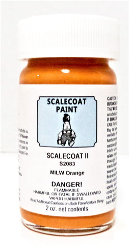 Scalecoat II S2083 MILW Milwaukee Road Orange 2 oz Enamel Paint Bottle