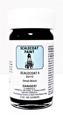 Scalecoat II S2112 Detail Black 2 oz Enamel Paint Bottle