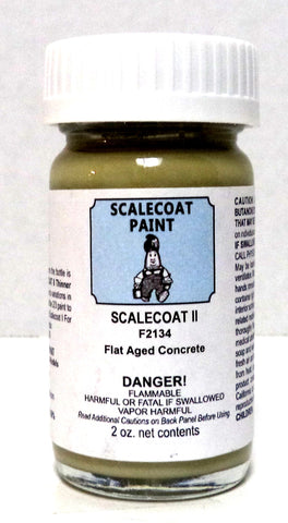 Scalecoat II F2134 Flat Aged Concrete 2 oz Enamel Paint Bottle