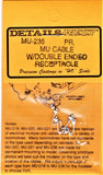 HO Scale Details West MU-236 MU Cables Double-Ended Receptacle & Two Receptacles