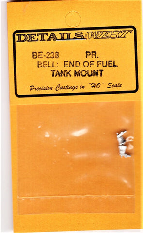 HO Scale Details West BE-238 End of Fuel Tank Mount Bells pkg (2)