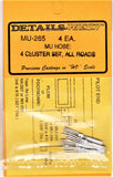 HO Scale Details West MU-265 MU Cables 4-Cluster, All Roads pkg (4)