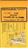 HO Scale Details West MU-266 MU Cables 3-Cluster, All Roads pkg (4)