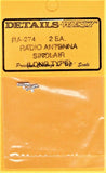 HO Scale Details West RA-274 Sinclair Radio Antenna Long Type pkg (2)
