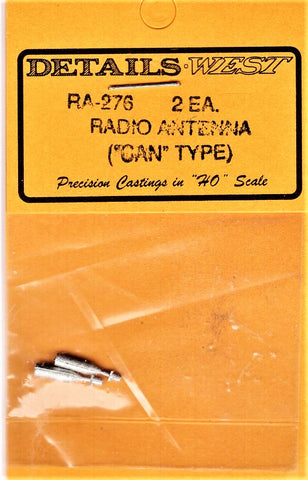 HO Scale Details West RA-276 Radio Antenna "Can" Type pkg (2)