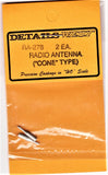 HO Scale Details West RA-278 Radio Antenna "Cone" Type pkg (2)
