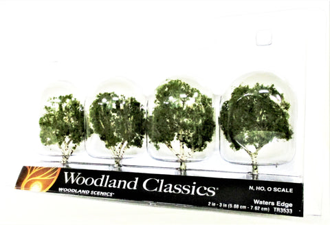 Woodland Classics Ready-Made Trees TR3533 Waters Edge - 4/pkg