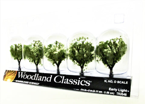 Woodland Classics Ready-Made Trees TR3546 Early Light - 5/pkg