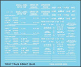 HO Scale Tichy Train Group 10443 White Gothic 2-Bay Twin Hopper Data Decal Set