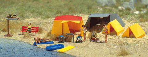 HO Scale Busch 6026 Camping Site w/Tents