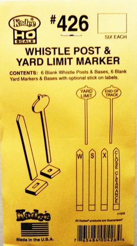 HO Scale Kadee #426 Whistle Post & Yard Limit Marker Signs