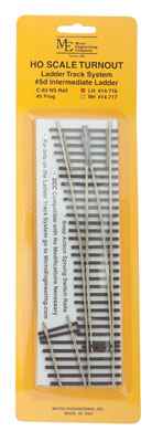 HO Scale Micro Engineering 14-716 Code 83 #5d Left-Hand Intermediate Ladder Track System Turnout