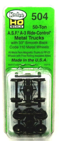 HO Scale Kadee #504 A.S.F. Ride Control 50 Ton Trucks w/33" Smooth Back Wheels