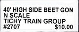 N Scale Tichy Train Group 2707 Undecorated Sugar Beet Gondola Kit