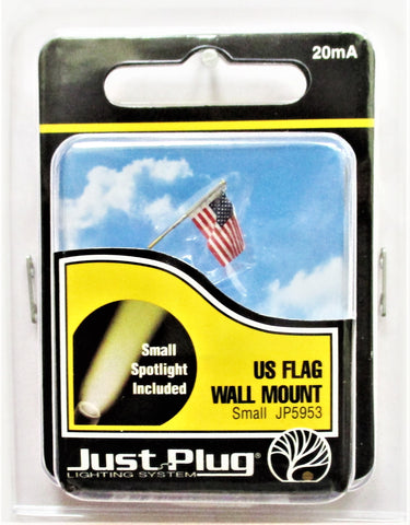 All Scale Woodland Scenics JP5953 Just Plug Small Waving US Flag Wall Mount