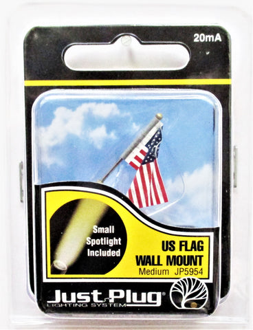 All Scale Woodland Scenics JP5954 Just Plug Medium Waving US Flag Wall Mount