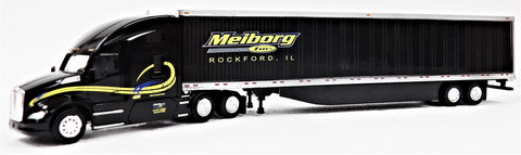 HO Scale Trucks n Stuff 041 Kenworth T680 Sleeper w/Meiborg Inc. 53' Van Trailer
