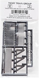 HO Tichy Train Group 8060 Fire Escape Platform w/Railing, Vertical Ladder & See-Through Grate pkg (2)