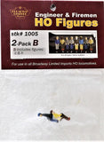 HO Scale Broadway Limited Imports 1005 Engineer & Fireman Figure Set pkg (2)