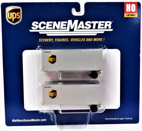 Walthers SceneMaster 949-8601 UPS United Parcel Service Shield Logo 28' Container w/Chassis