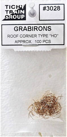 HO Scale Tichy Train Group 3028 Car Roof Corners Formed Wire Grab Irons pkg(100)