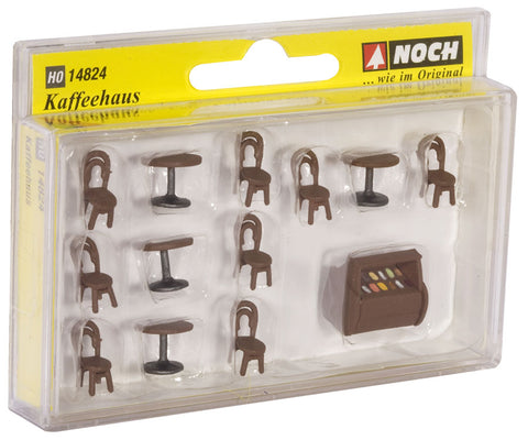 HO Scale Noch Gmbh & Co 14824 Coffee Shop Tables & Chairs