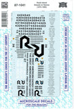 HO Scale Microscale 87-1041 Rock Island Blue Diesels w/Names 1975-80 Decal Set