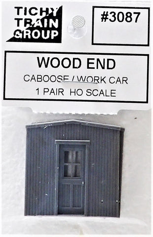 HO Scale Tichy Train Group 3087 Wood Caboose-Work Car Ends (1) pr