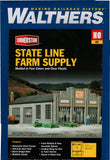 HO Scale Walthers Cornerstone 933-2912 State Line Farm Supply Building Kit