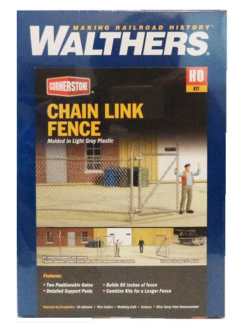 HO Scale Walthers Cornerstone 933-3125 Chain Link Fence Model Kit