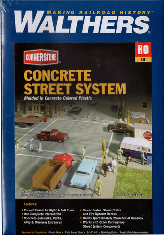 HO Scale Walthers Cornerstone 933-3138 Concrete Street System Complete Set