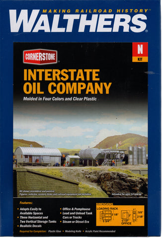 N Scale Walthers Cornerstone 933-3200 Interstate Fuel & Oil Company Building Kit