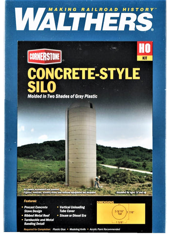 HO Scale Walthers Cornerstone 933-3332 Concrete-Style Silo Building Kit